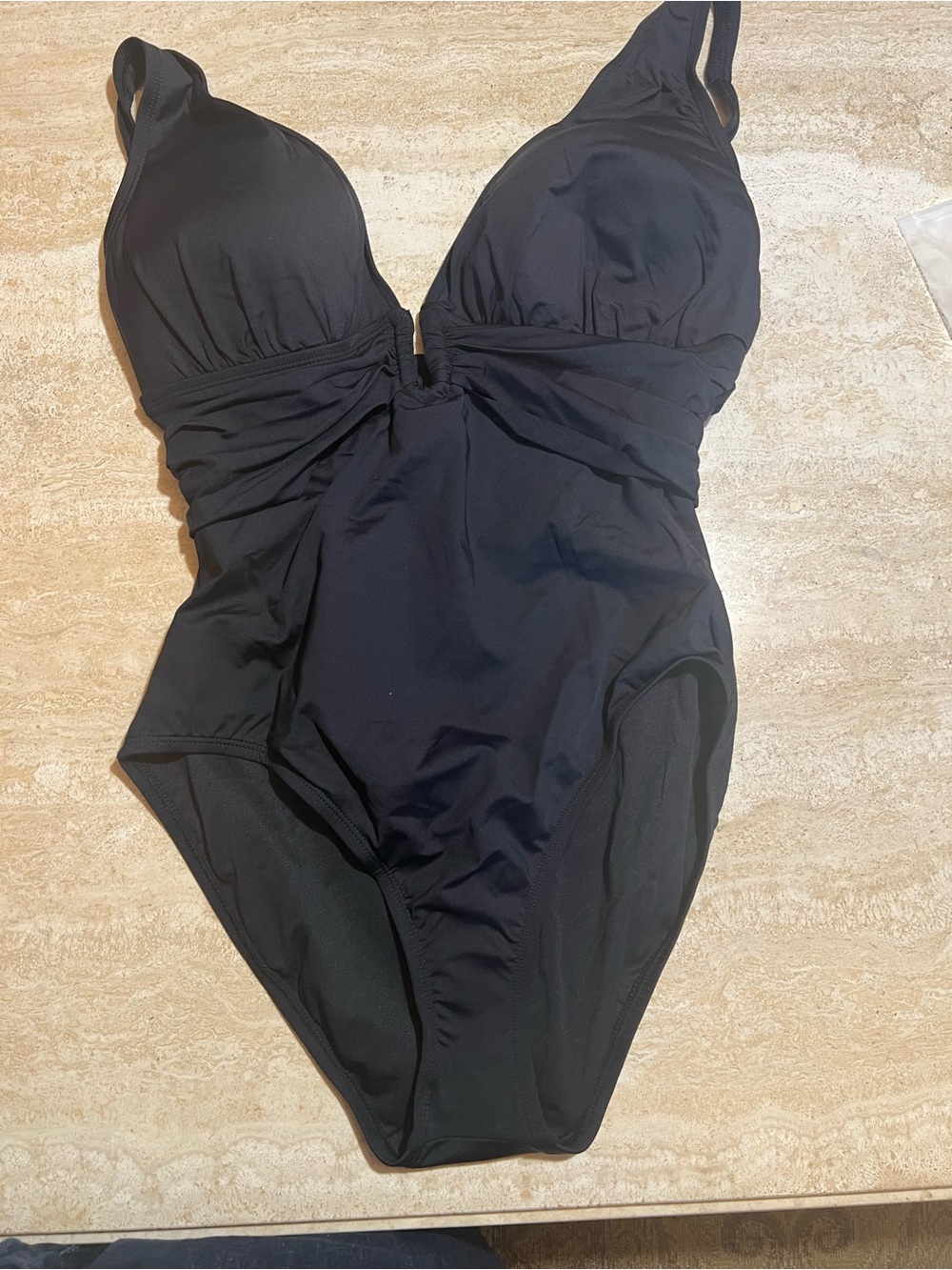 Bleu Rod Beat Tie Classic Black One-Piece Swimsuit